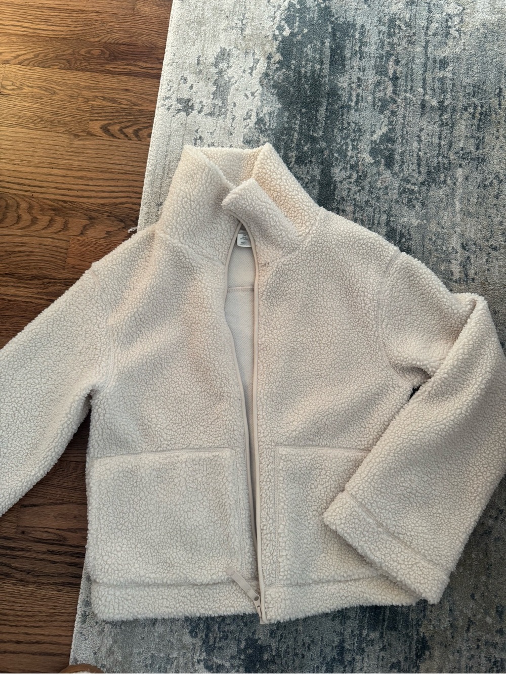 H&M Cream Sherpa Zip Jacket